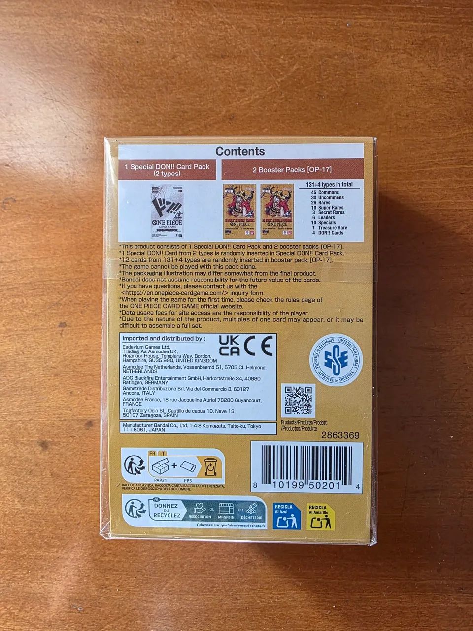 One Piece TCG Card Game Double Pack DP-12 de OP-17 Lacrado - Foto 4
