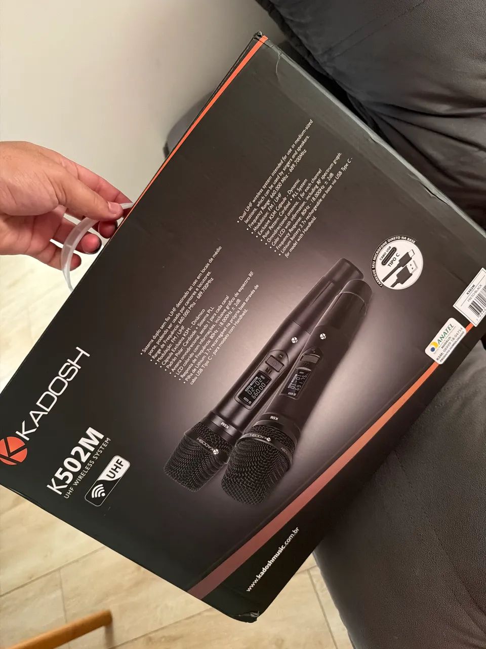 Microfone Sem Fio Duplo Kadosh K502m Bateria Recarregável - Foto 2