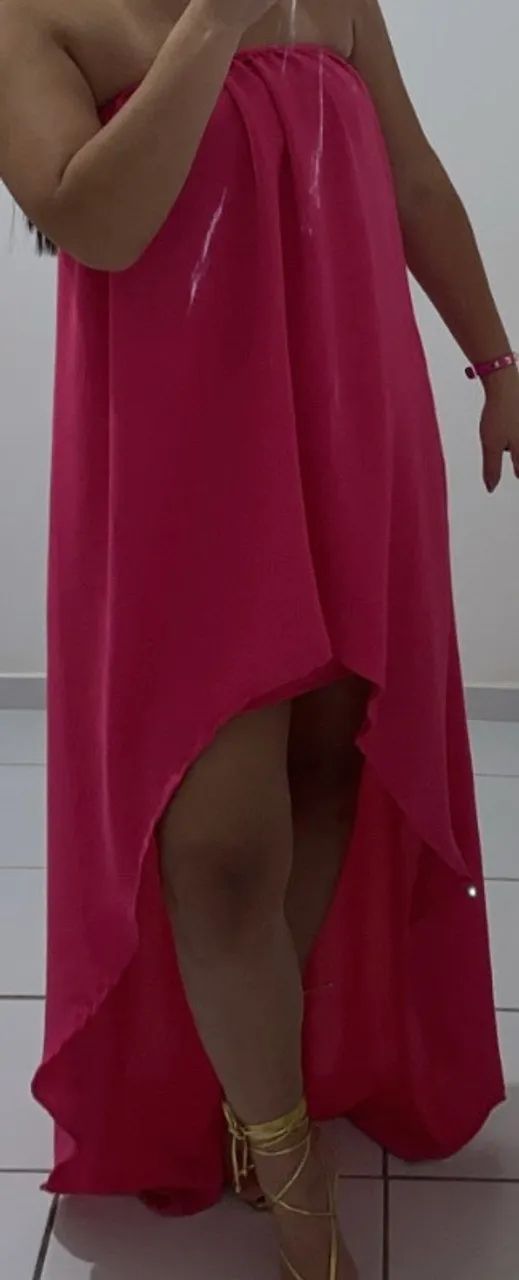 Vestido midi rosa - Foto 3