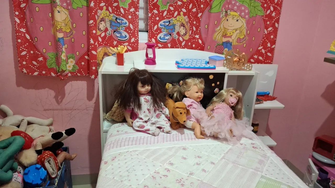 Cama solteiro com cabeceira bau