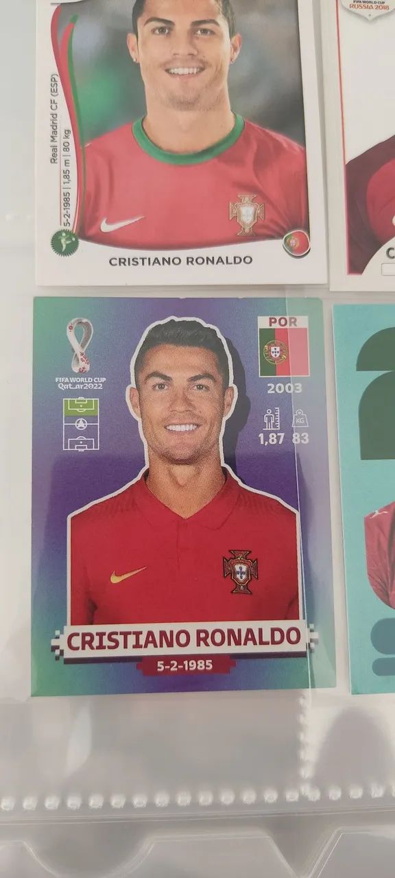 Lote figurinhas Cristiano Ronaldo Copas 2014 2018 2022 2026 - Foto 4