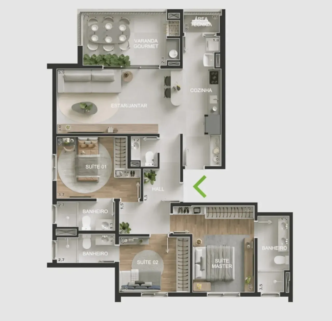 PLANTA 108m²