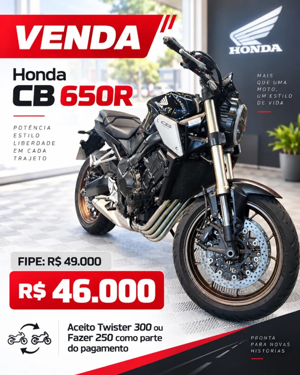 CB650r 2021 oportunidade