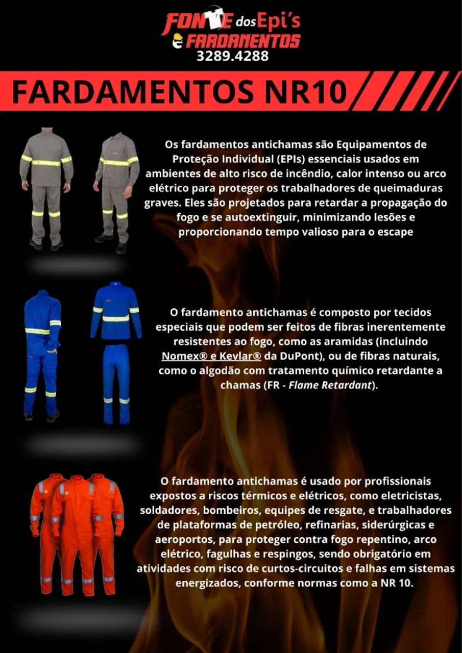 Conjunto NR10 Antichama & Eletricista - Fonte dos Epis - Foto 3