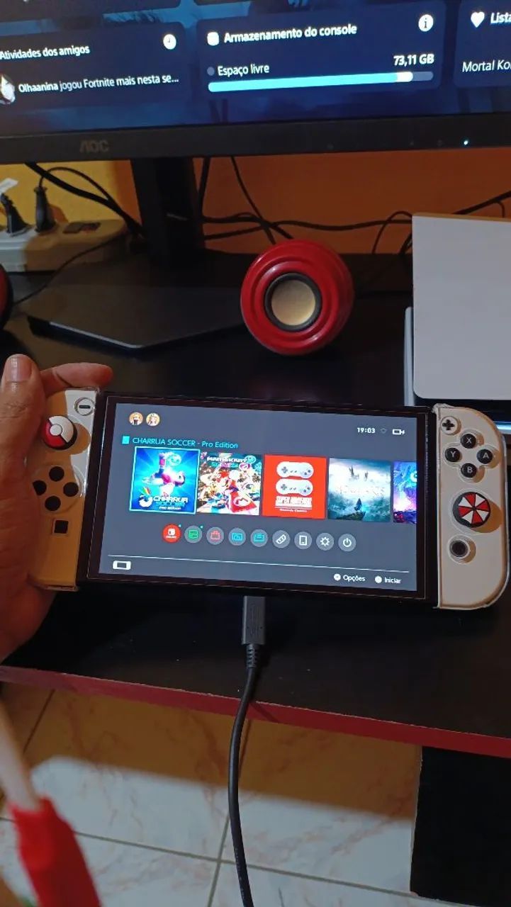 Nintendo Switch Oled branco + acessórios  - Foto 3