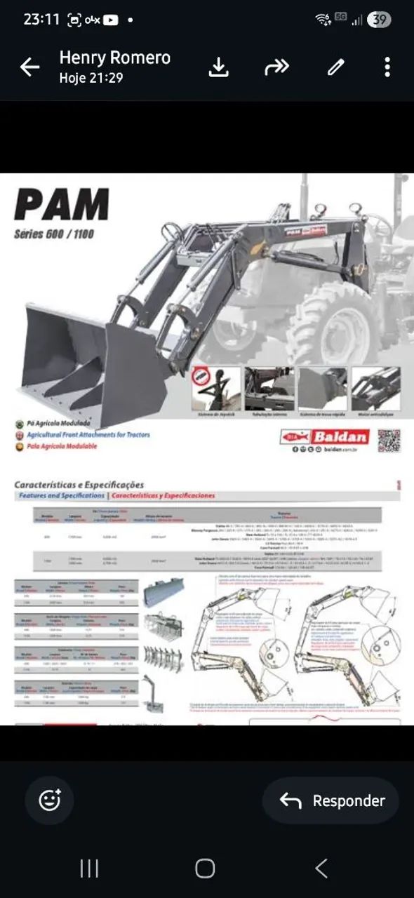 Concha para trator
