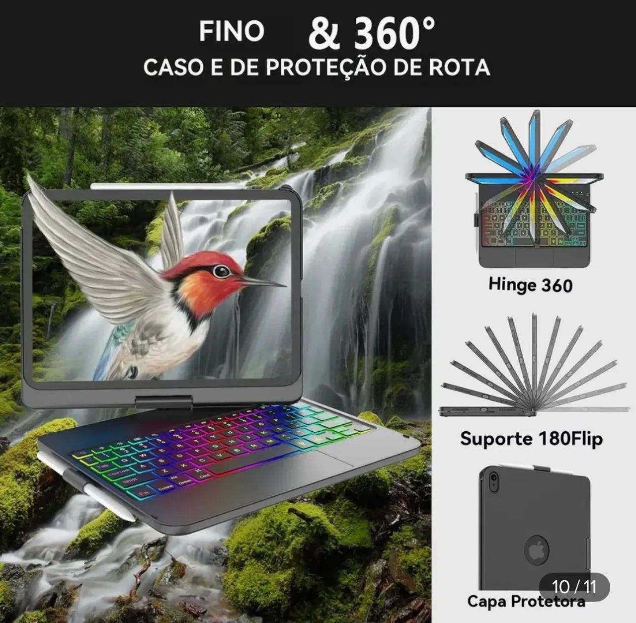 CAPA TECLADO IPAD GIRATÓRIA 