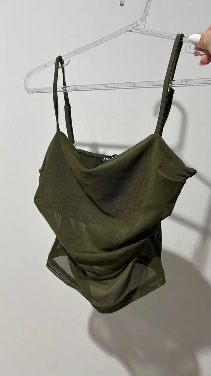 Cropped verde com tule - Foto 2