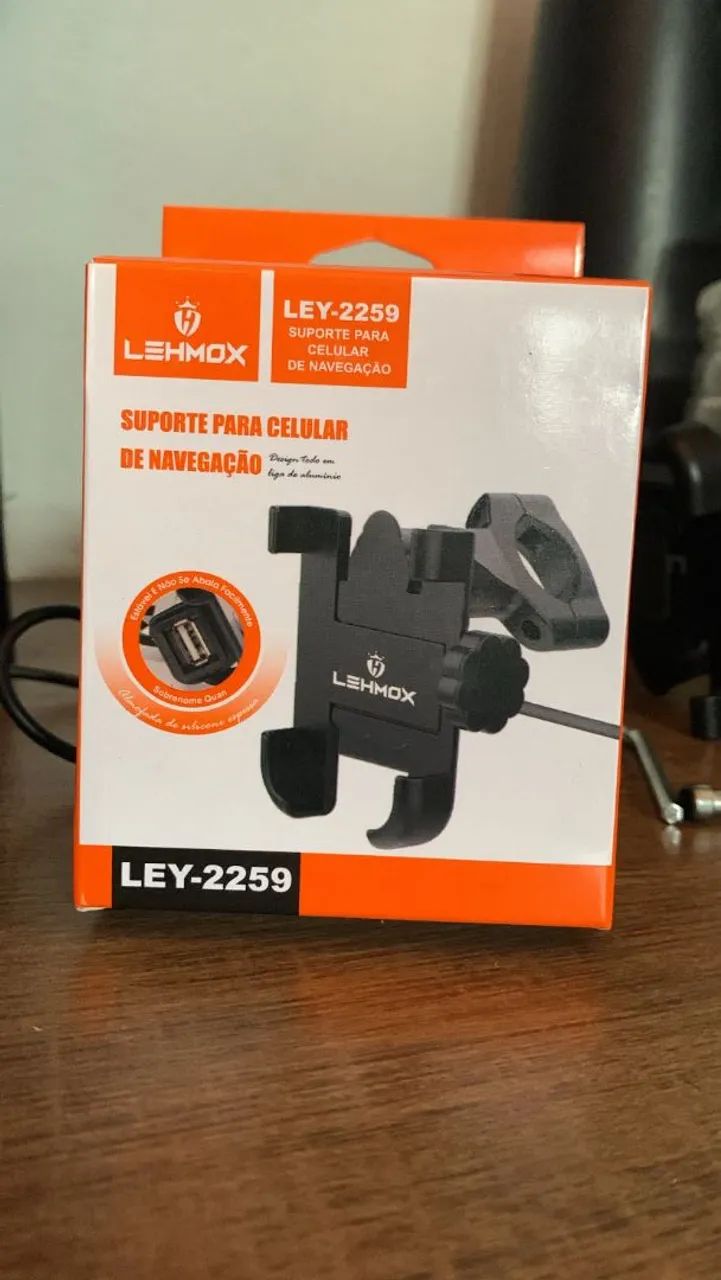 Suporte de Celular P/ Moto com Carregador USB 