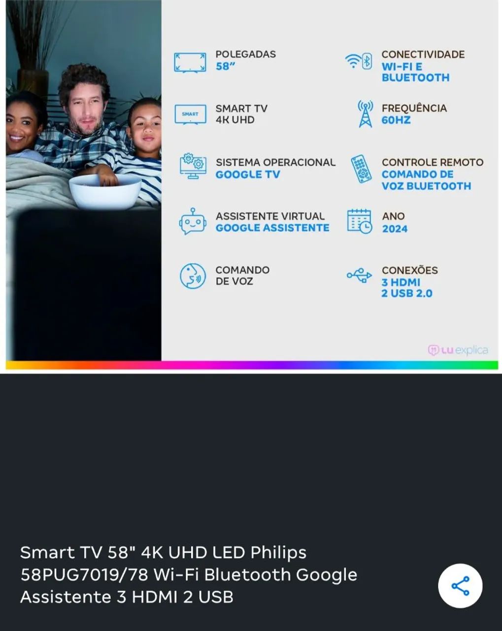 Smart TV 58" Philips 4K UHD LED - Foto 2