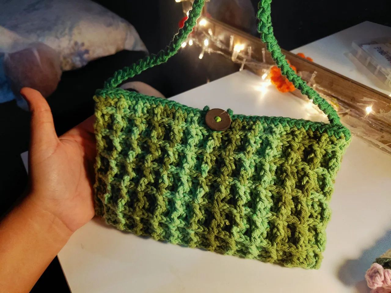 Bolsa Trevo Crochê 