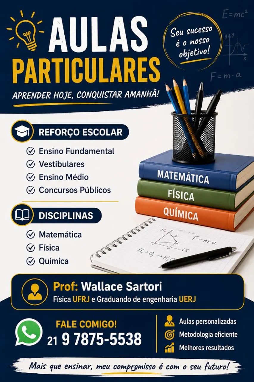 AULAS PARTICULARES MATEMÁTICA E FÍSICA