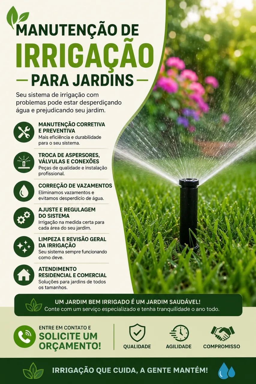 Manutenção de irrigação para jardim 