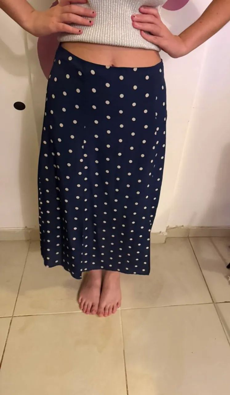Saia Le Lis Blanc Azul com Bolinhas 38 - Foto 5