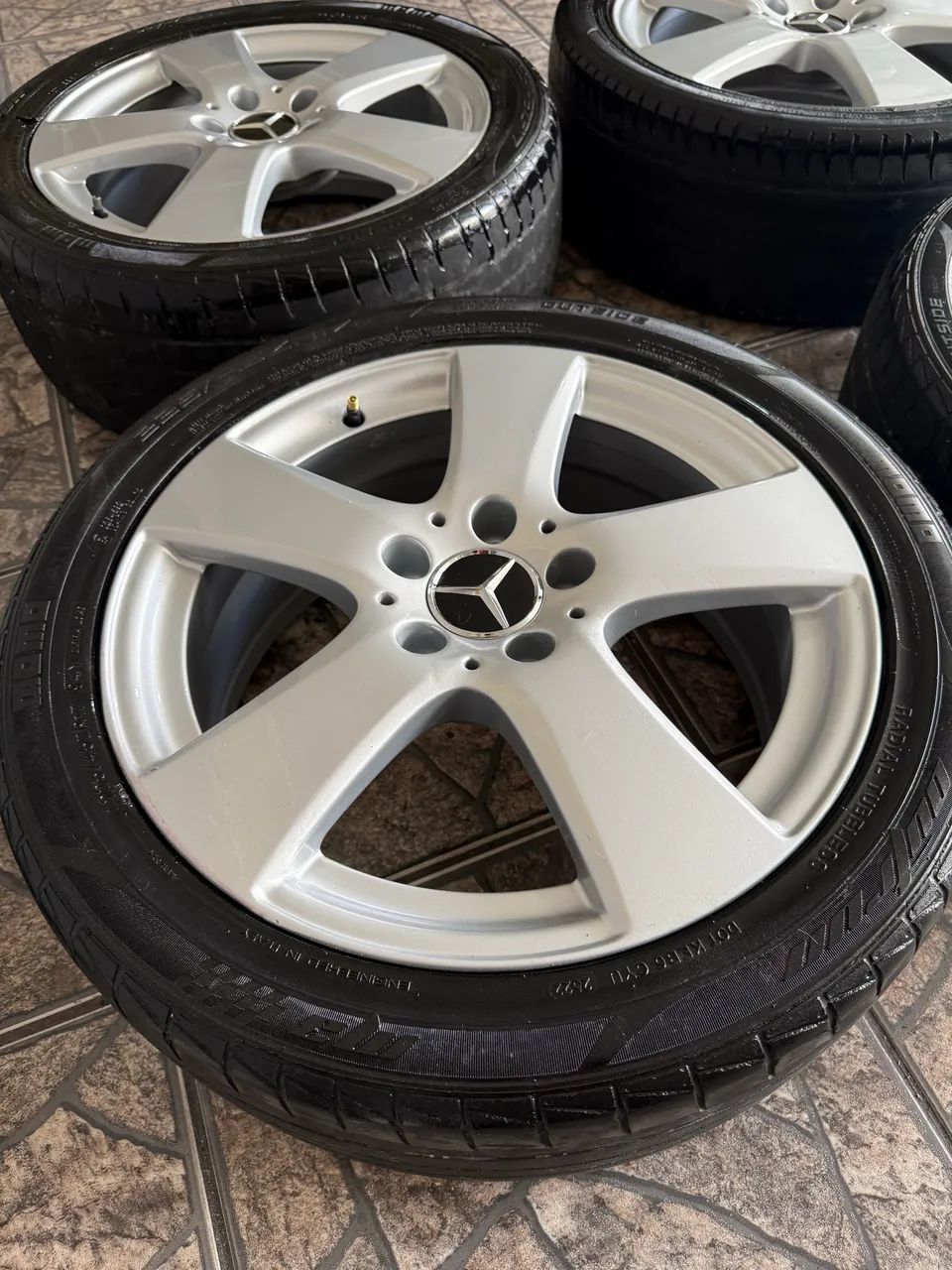 Rodas Originais Mercedes C200 5x112 Impecáveis C/ Pneus OPORTUNIDADE! - Foto 3