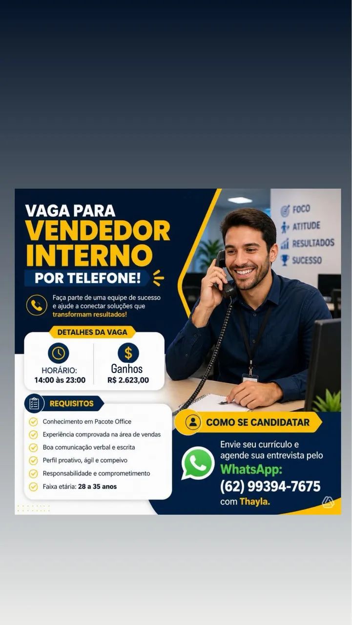 Contrata-se Vendedor Jd América 