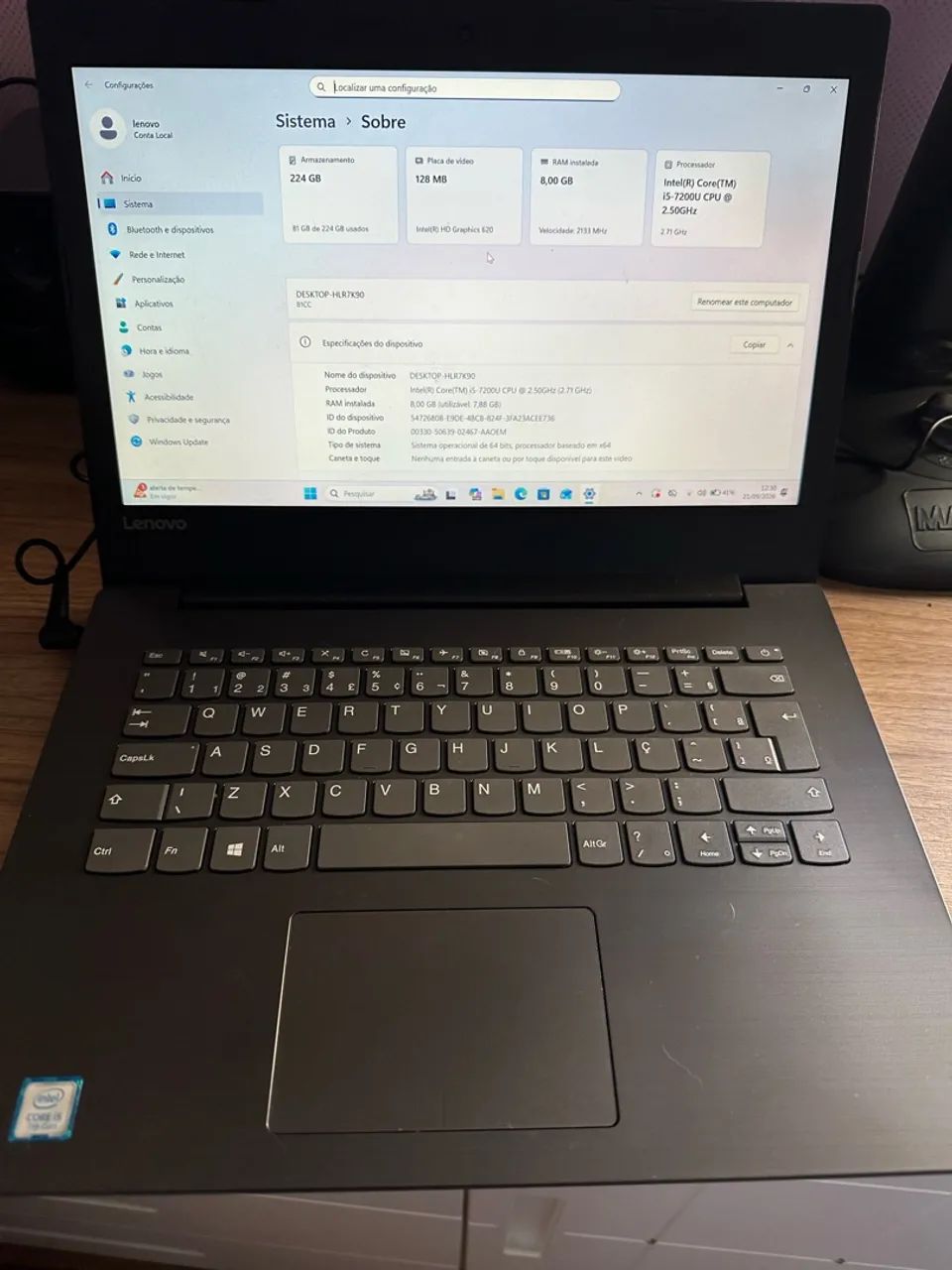 Notebook Lenovo i5 com Windows 11 - Apenas R$ 1.000,00