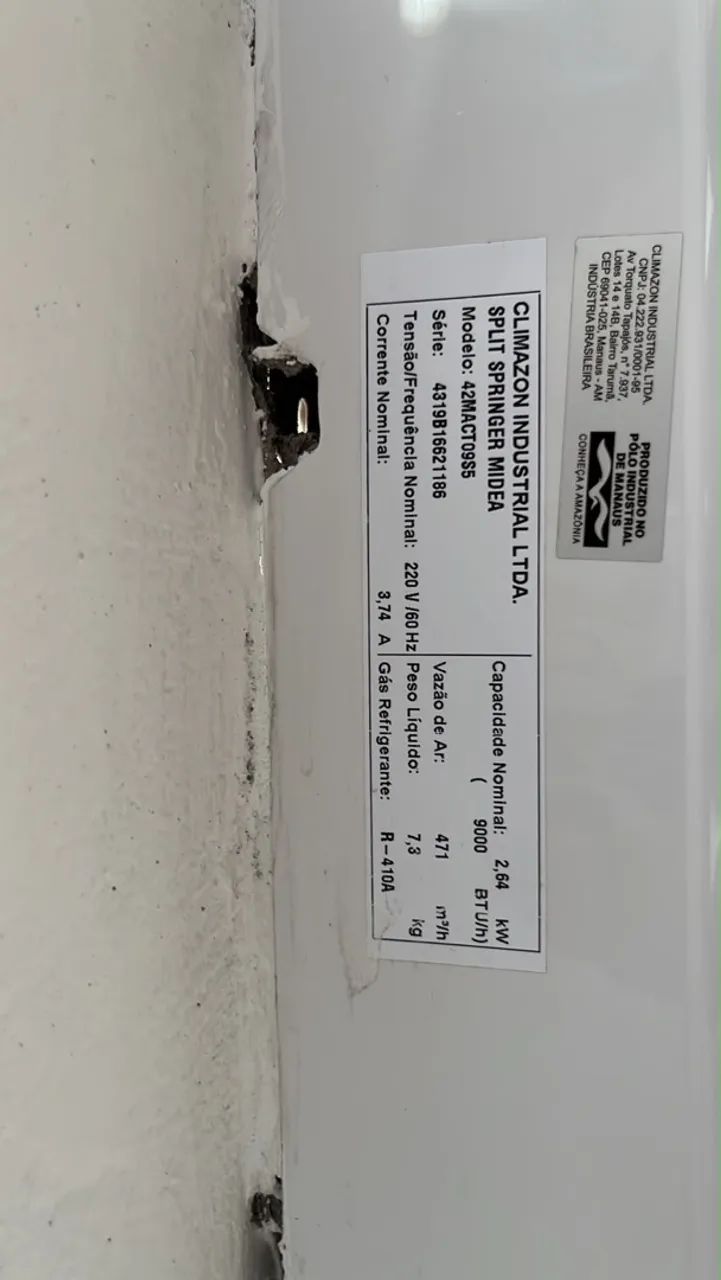 Ar-condicionado Split Springer Midea Inverter 9.000 BTUs 220V - Foto 3