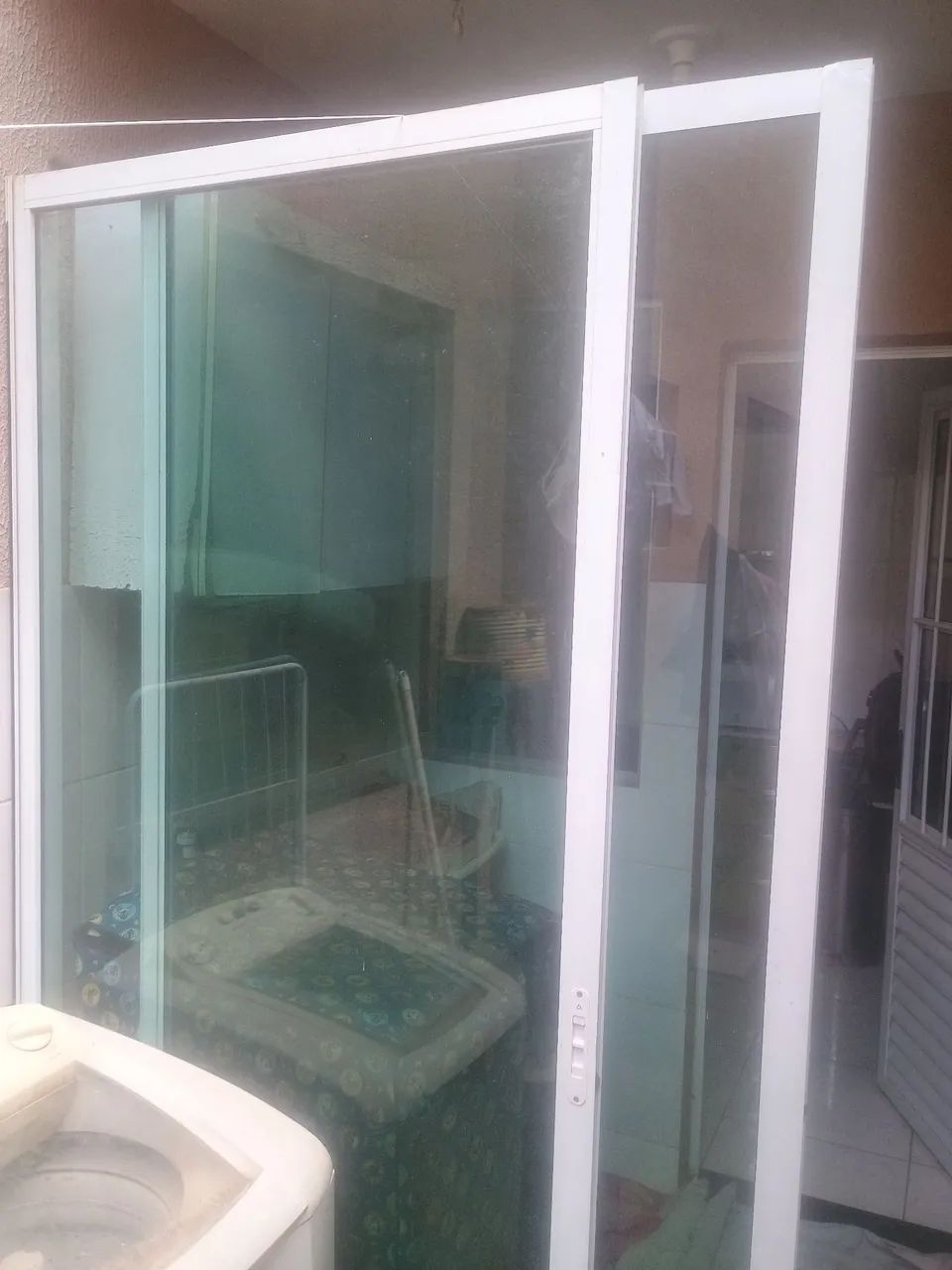 Two-leaf glass door