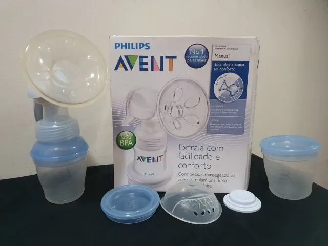 Extrator de leite Manual Philips Avent com 2 potes de armazenamento Avent - Foto 4