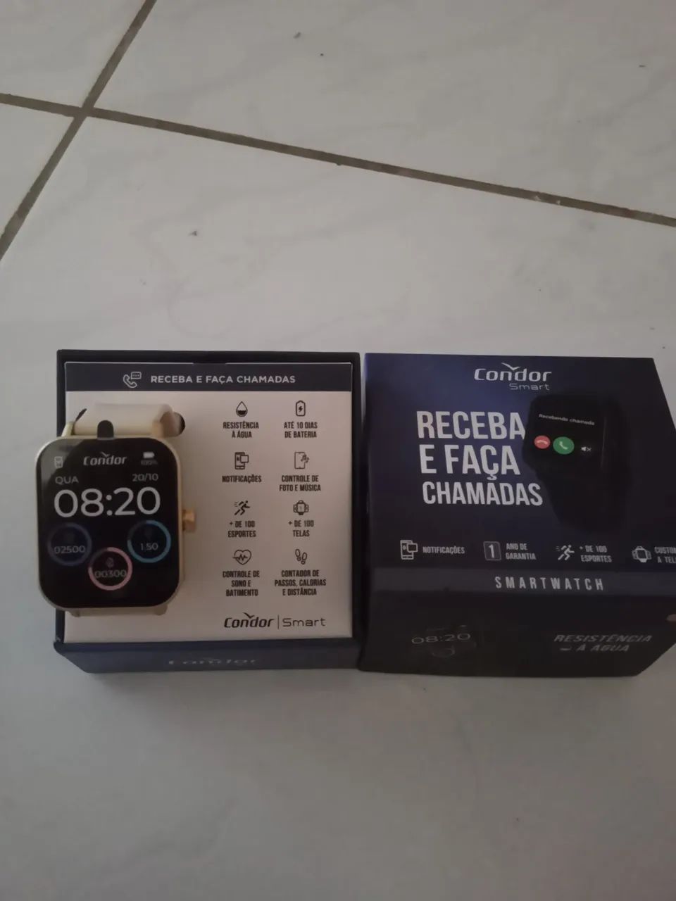 Smartwatch Condor Smart Dourado com Pulseira Rosé - Faz e Recebe Chamadas - Foto 3