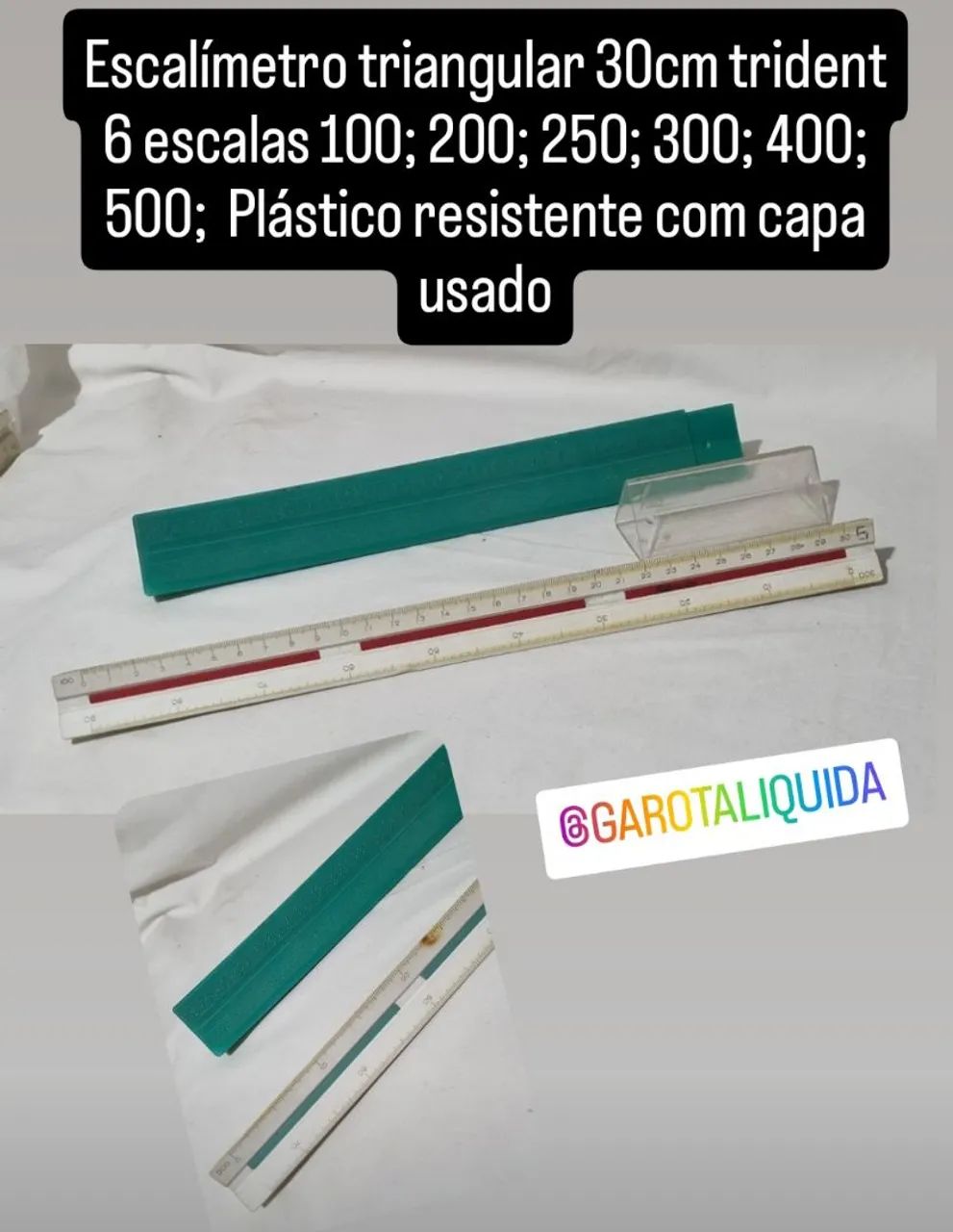 Escalímetro escalas 100; 200; 250; 300, 400 e 500