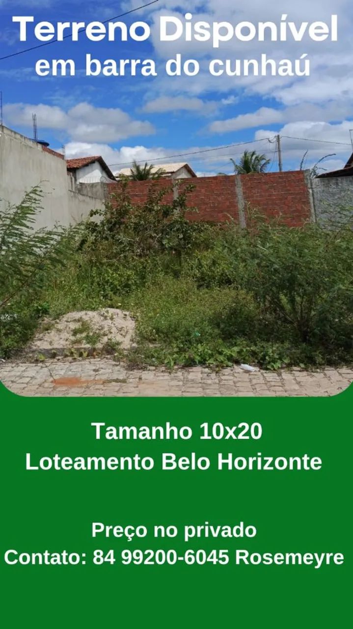 Terreno barra do cunhau 