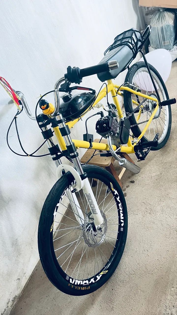 VENDO MOTORIZADA TODA REVISADA TROCO EM BIKE BEM MONTADA  - Foto 3