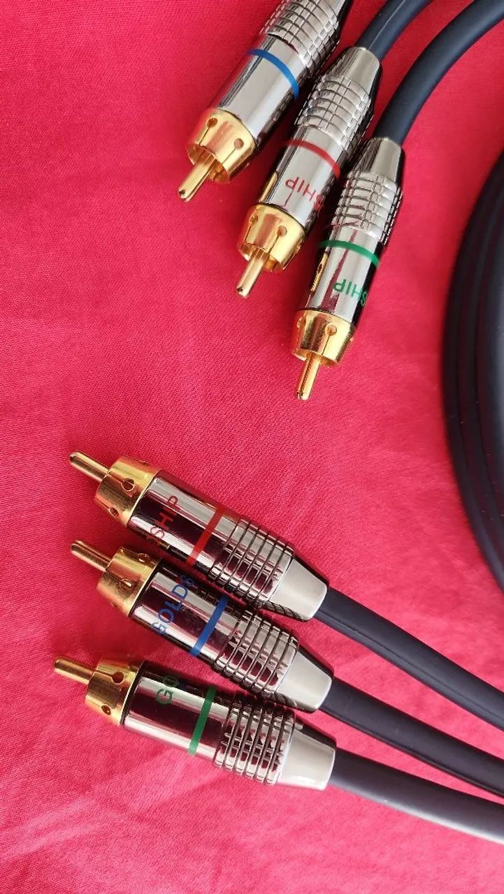 Cabos RCA Triplos Blindados - Alta Qualidade - Foto 4