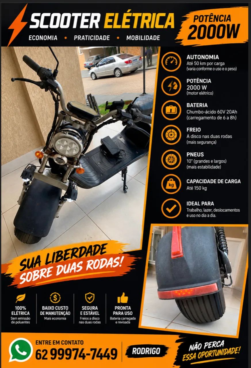 Scooter elétrica! 2000w 