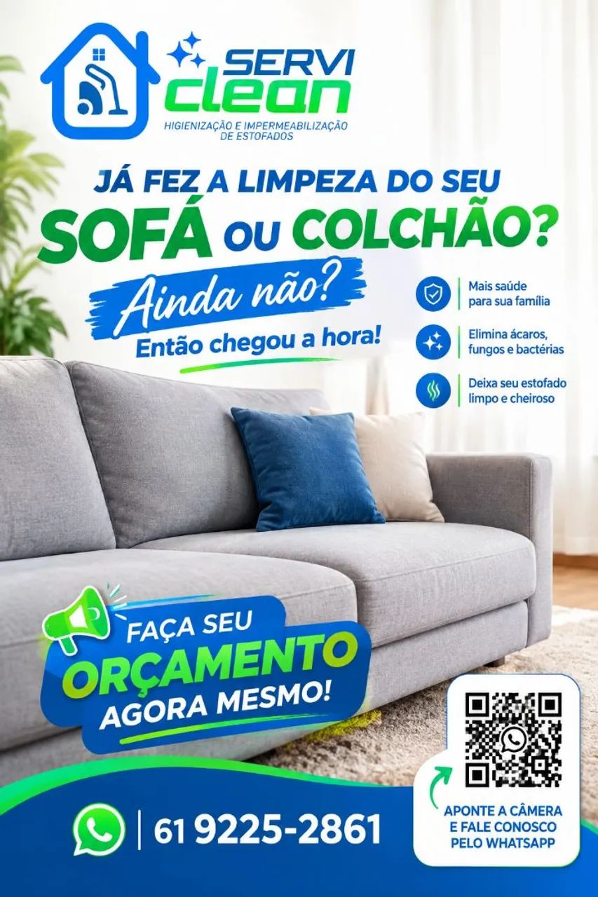Faça seu orçamento conosco e garanta um sofá limpo e higienizado? 