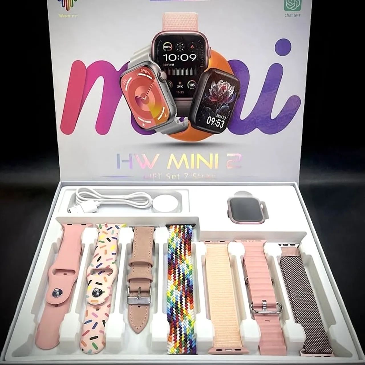 Relógio smartwatch ultra mini 2 c/7 pulseiras - Foto 3