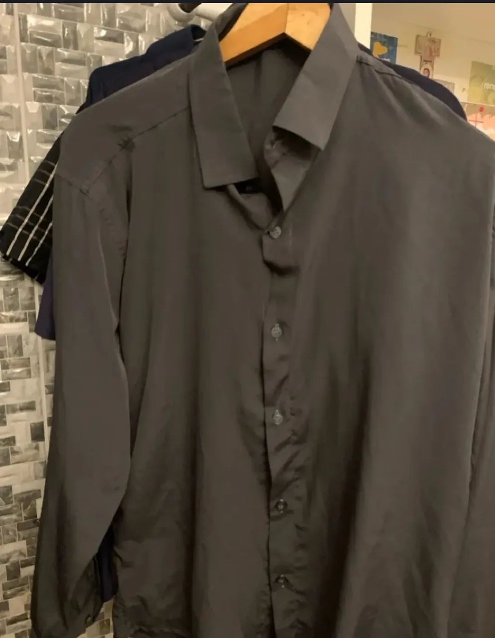 Camisa social cinza 