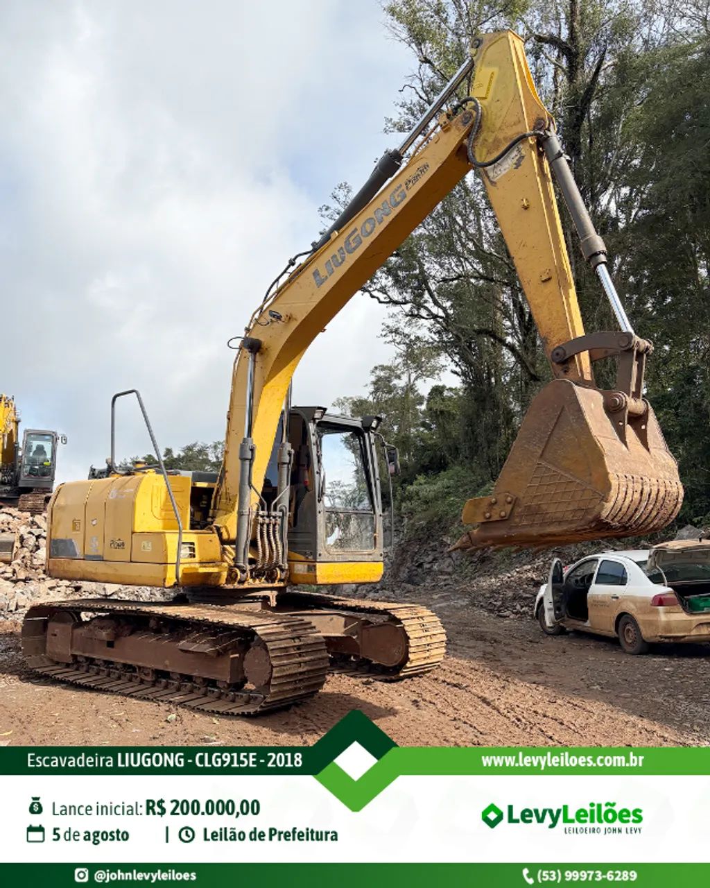 Escavadeira hidráulica LIUGONG modelo CLG915E ano 2018 - Leilão - Foto 3