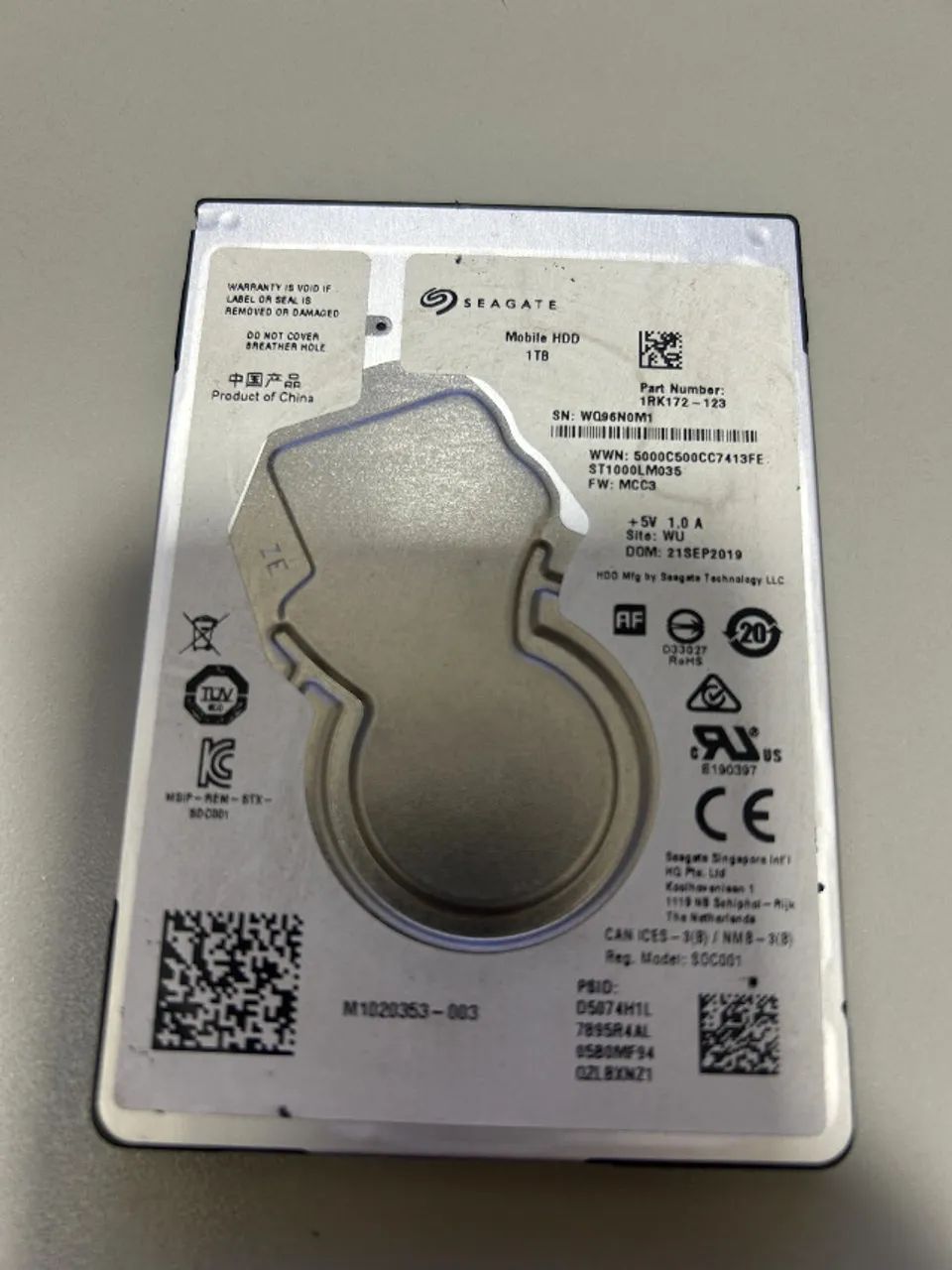Vendo HD Notebook Seagate 1 TB Usado