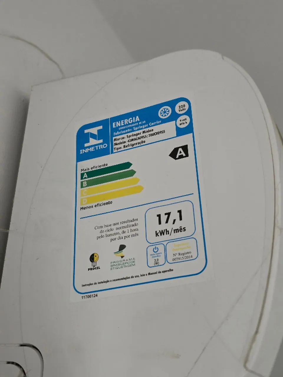 Ar condicionado Midea 9000 Btu 