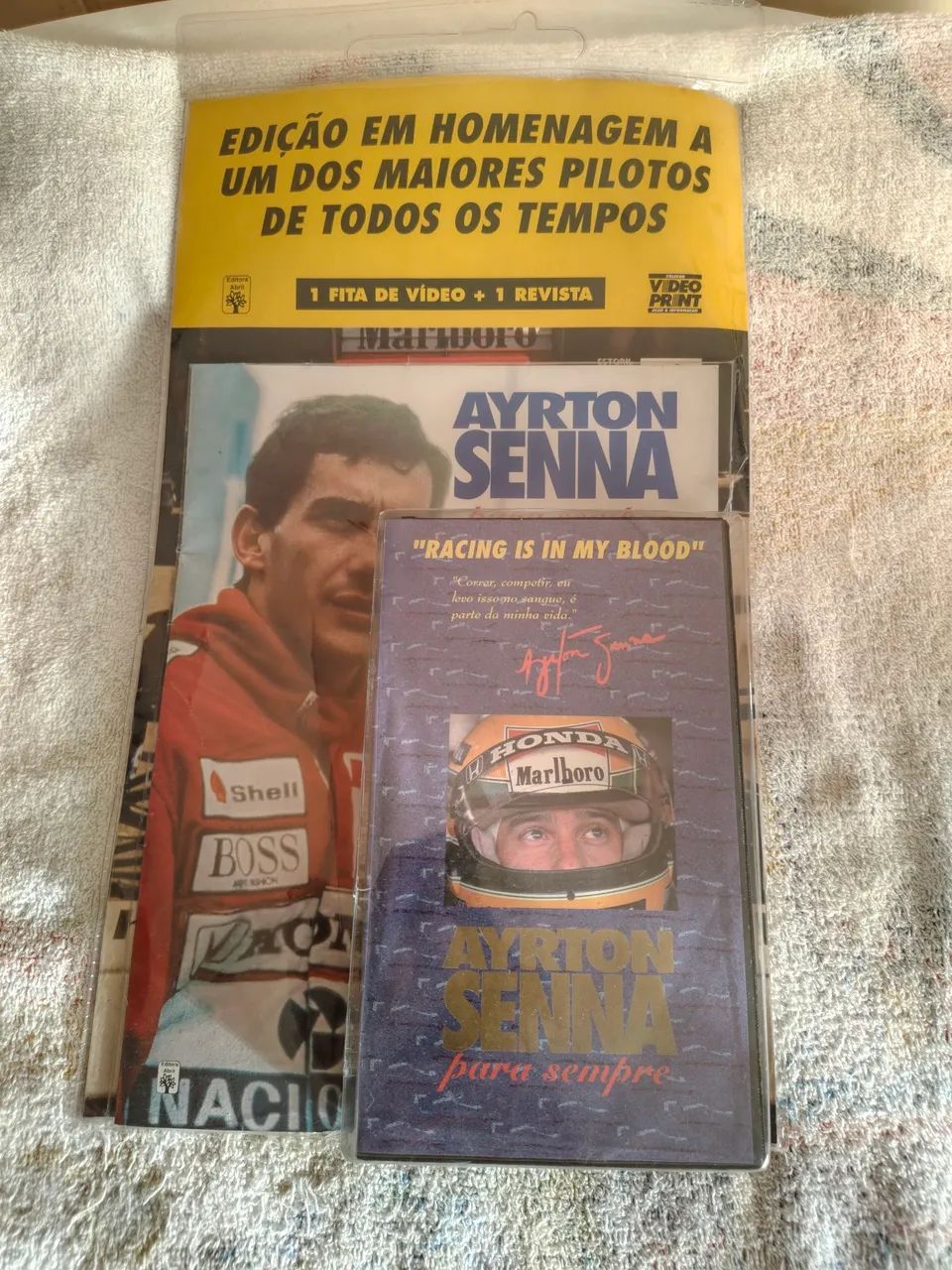 Fita e revista VHS do Ayrton Senna 