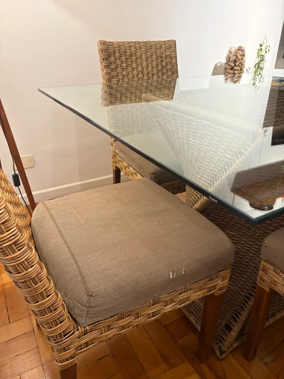 Mesa de Jantar com Cadeiras em Rattan - Foto 3