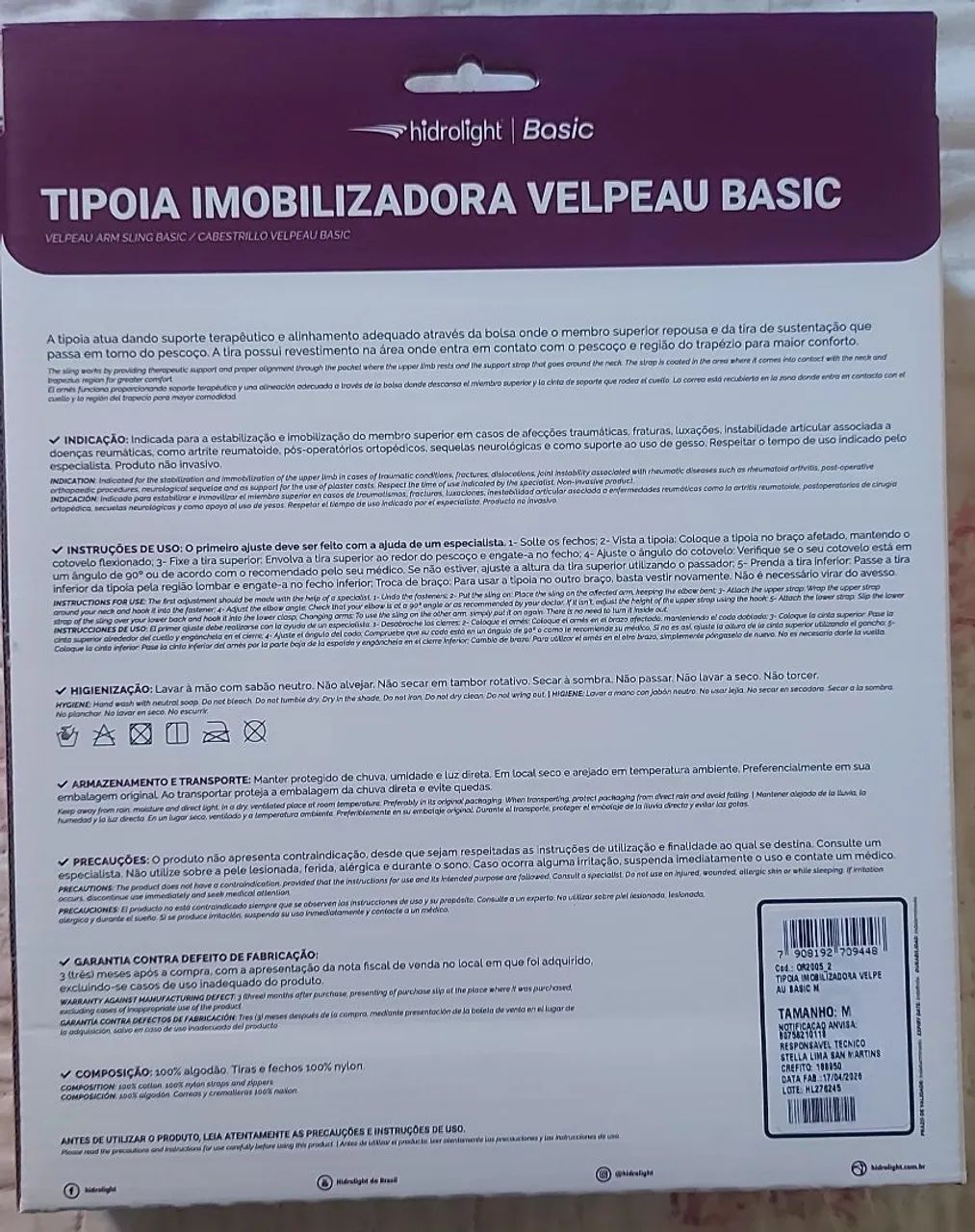 Tipoia imobilizadora Tamanho M - Foto 4