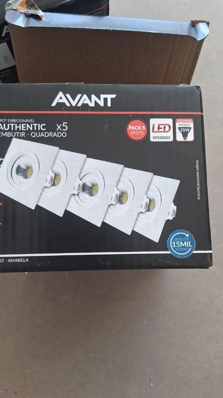 20 Luminárias spot led AVANT Amarela 