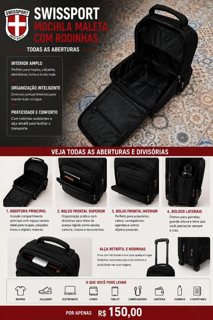 Mochila Executiva Swissport - Foto 4
