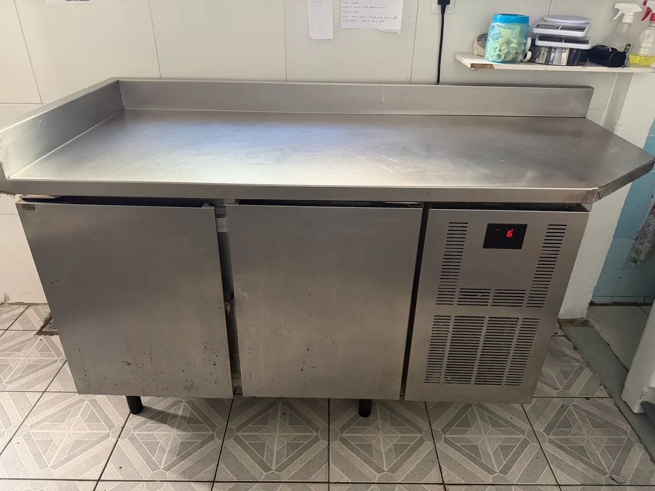 Balcão refrigerado 2 portas inox