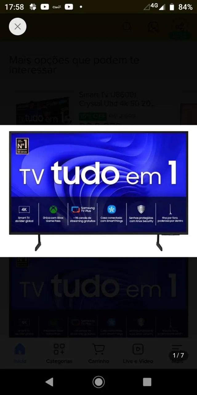 *TELEVISÃO PRA VENDA MARCA SAMSUNG 65 POLEGADAS COM XBOX INTEGRADO 2800,00 REAIS*