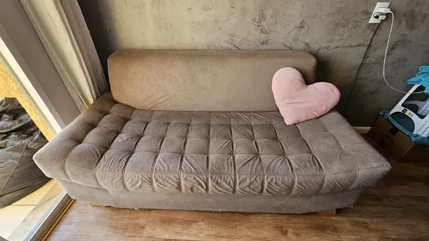 Sofá Etna 2 Lugares Suede Cinza