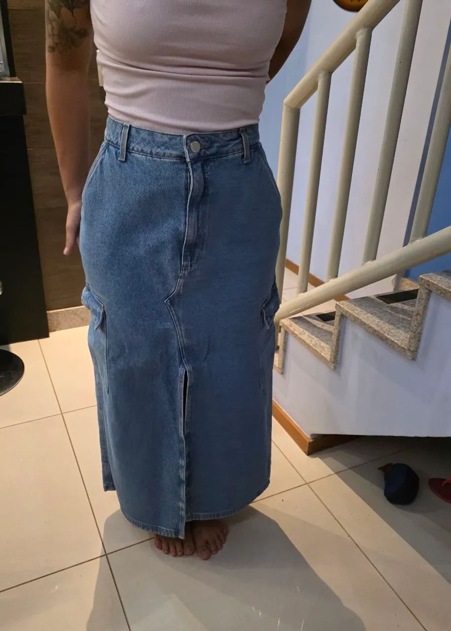Saia Jeans número 44 Marfinno. - Foto 4