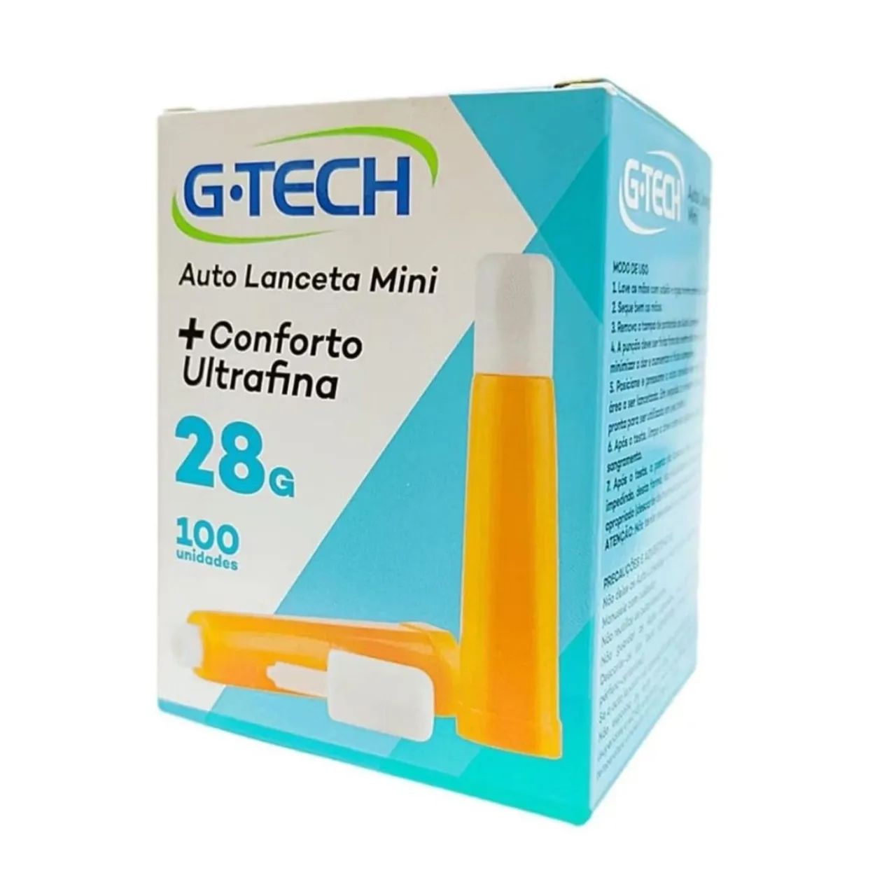 Auto Lanceta G-Tech Mini 28G - Caixa com 100 Unidades - Foto 2