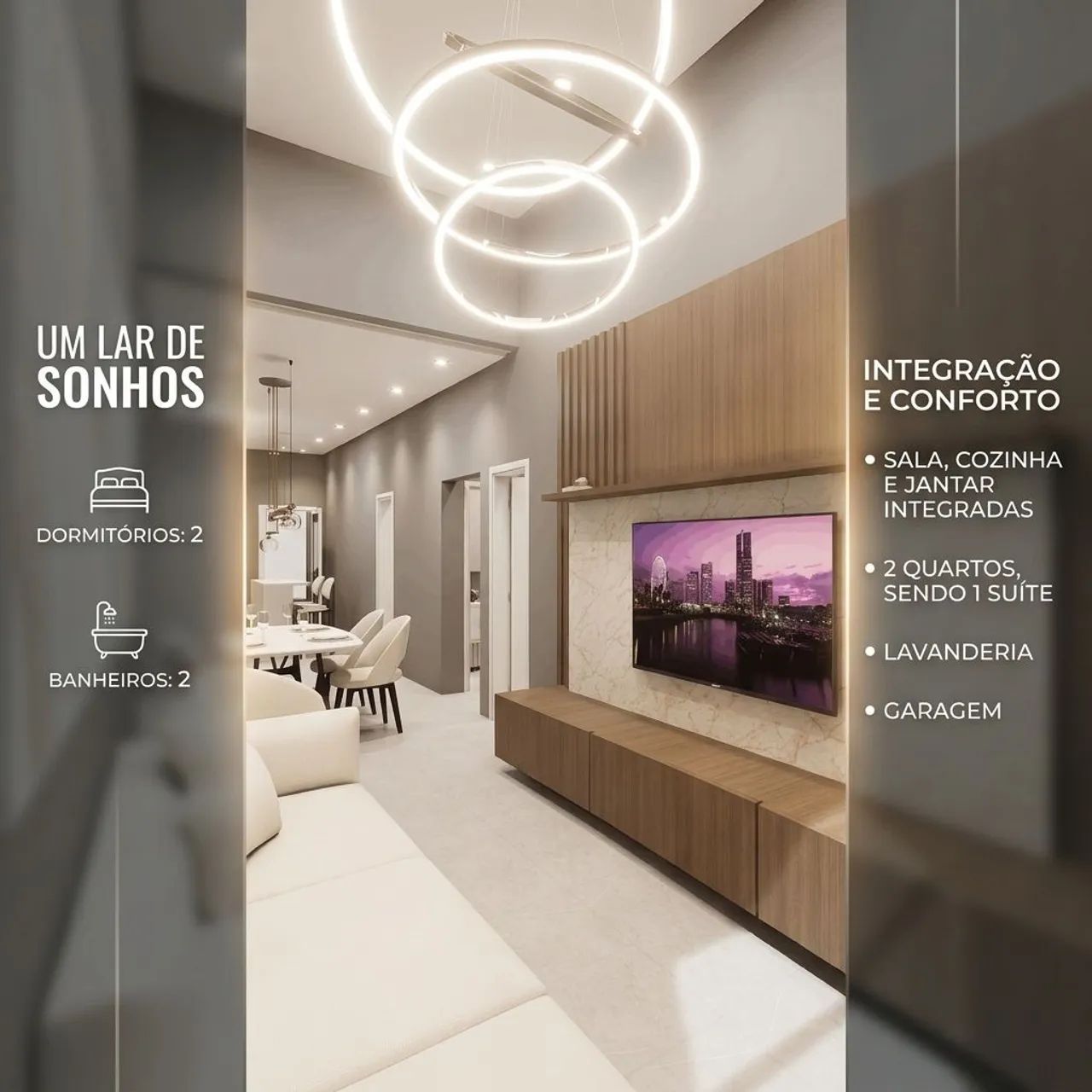 Casa Germinada 2 Quartos (1 Suíte) 59m² ? Pronta p/ Energia Solar e Carro Elétrico  - Foto 3