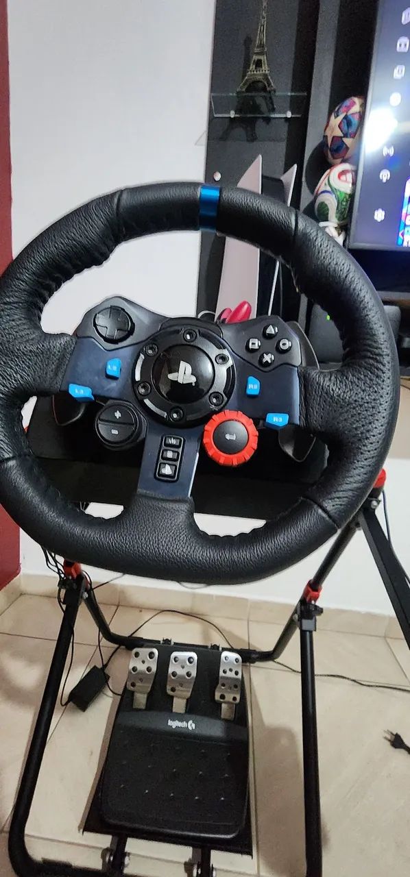 Volante Logitech G29 Playstation e Pc Com Pedais e Marcha + Cokpit Móvel - Foto 3