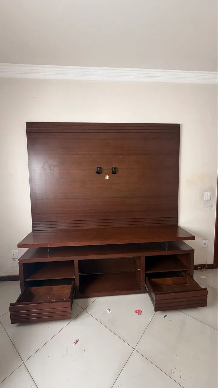 Painel e rack laminado em madeira - Foto 2