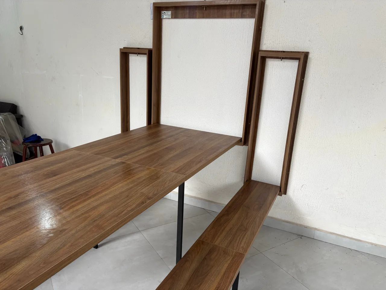 Conjunto Mesa Dobrável de Parede 9 Lugares - Foto 3